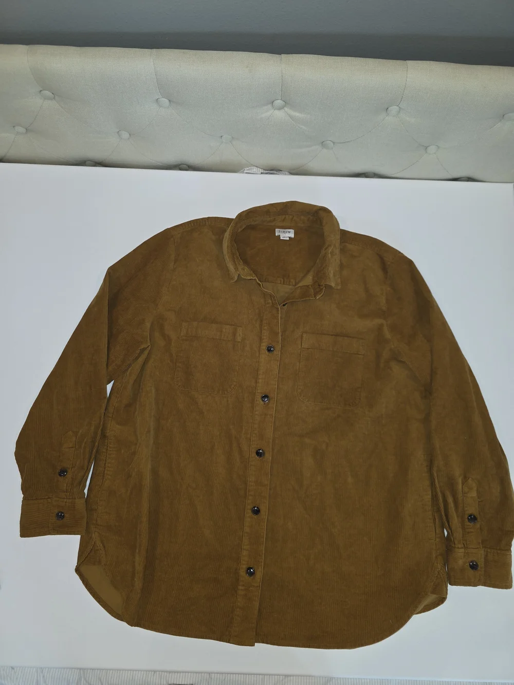 J.Crew Women's Large Brown Corduroy Button Front Shirt Jacket Shacket Oversized